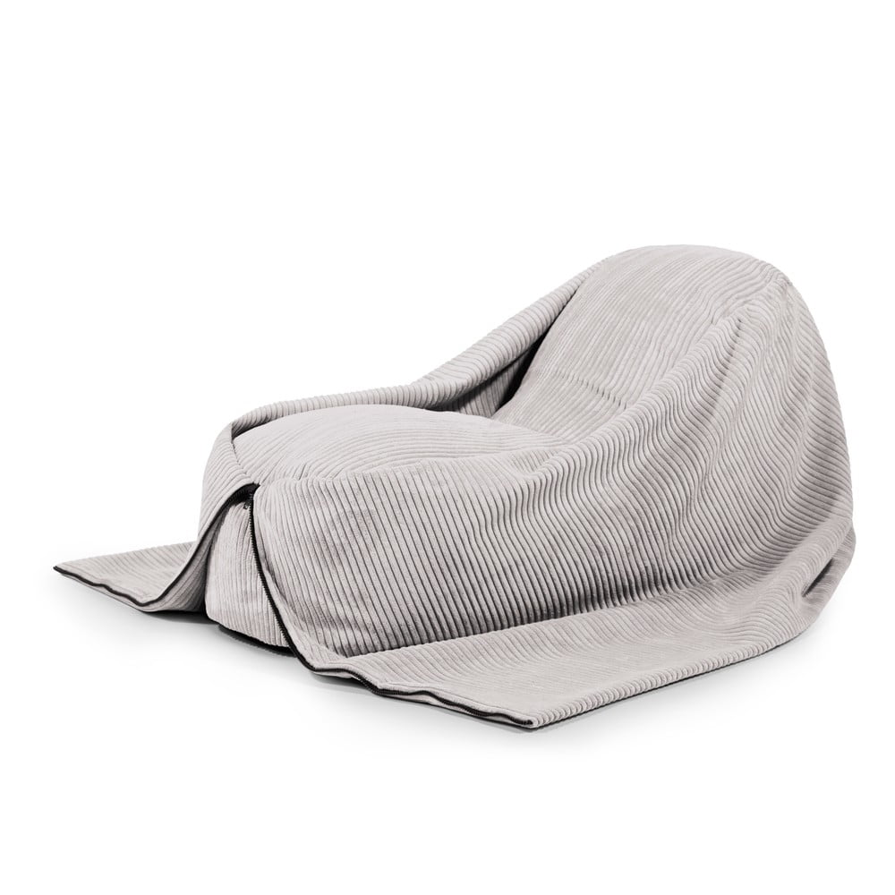 Světle šedý manšestrový dětský sedací vak Cocoon 120 – SLOWDOWN SLOWDOWN