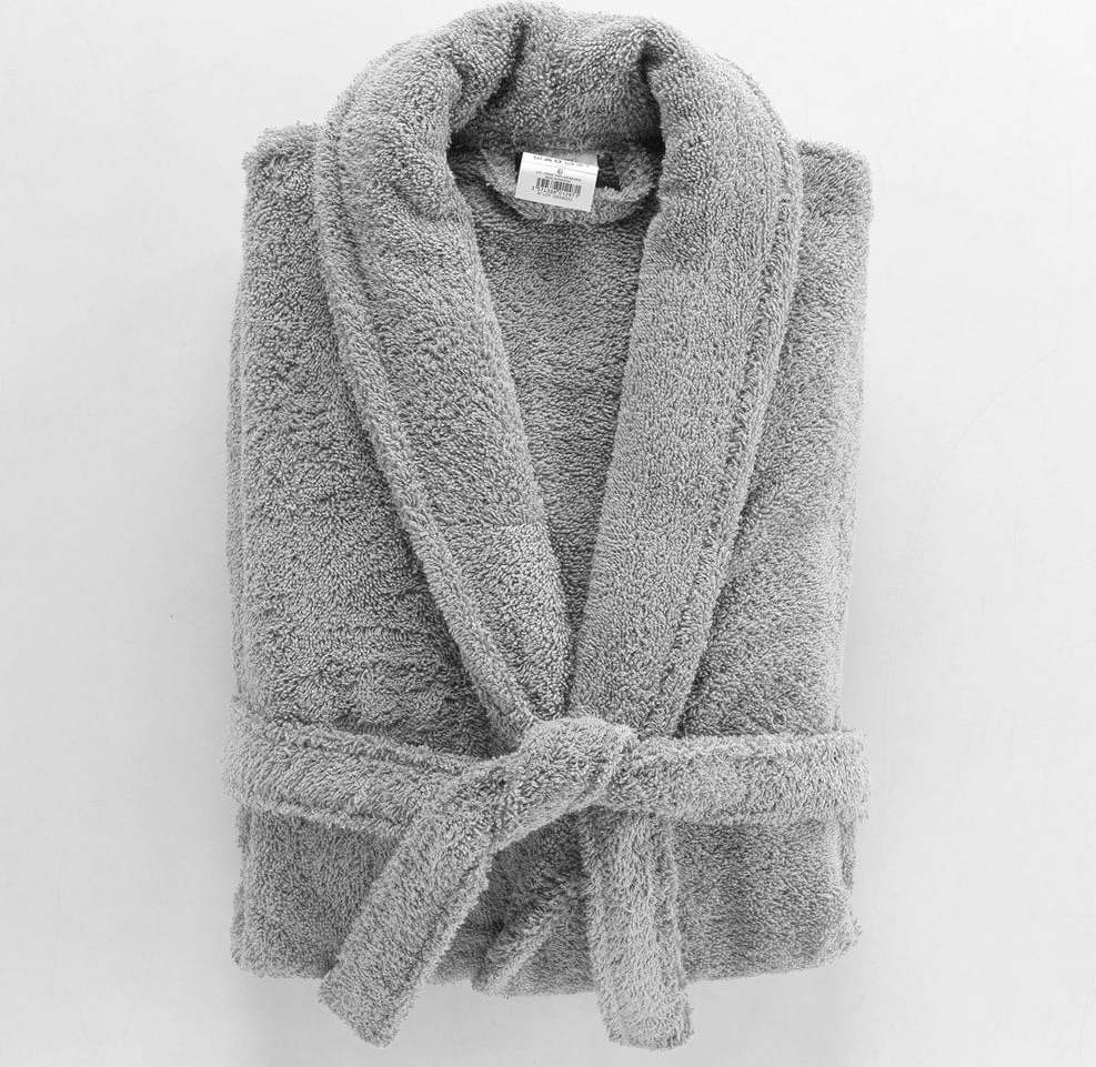 Světle šedý bavlněný župan velikost M Tendresse – douceur d'intérieur Douceur d intérieur