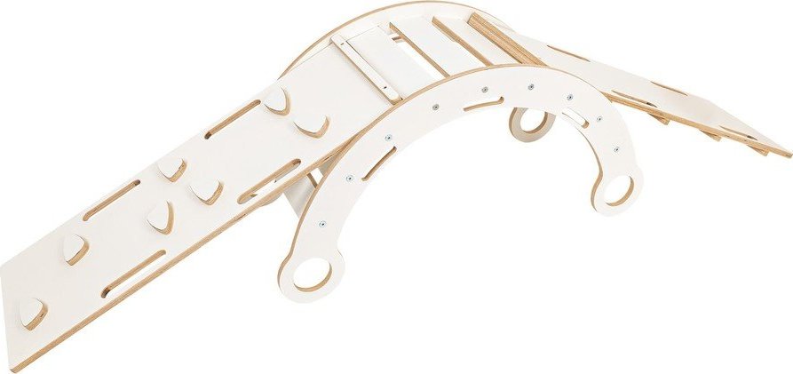 Bílá houpačka z borovicového dřeva 39x75x38 cm Montessori – Meowbaby MeowBaby