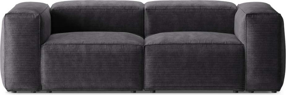 Tmavě šedá manšestrová pohovka 224 cm Bergamo – Cosmopolitan Design Cosmopolitan design