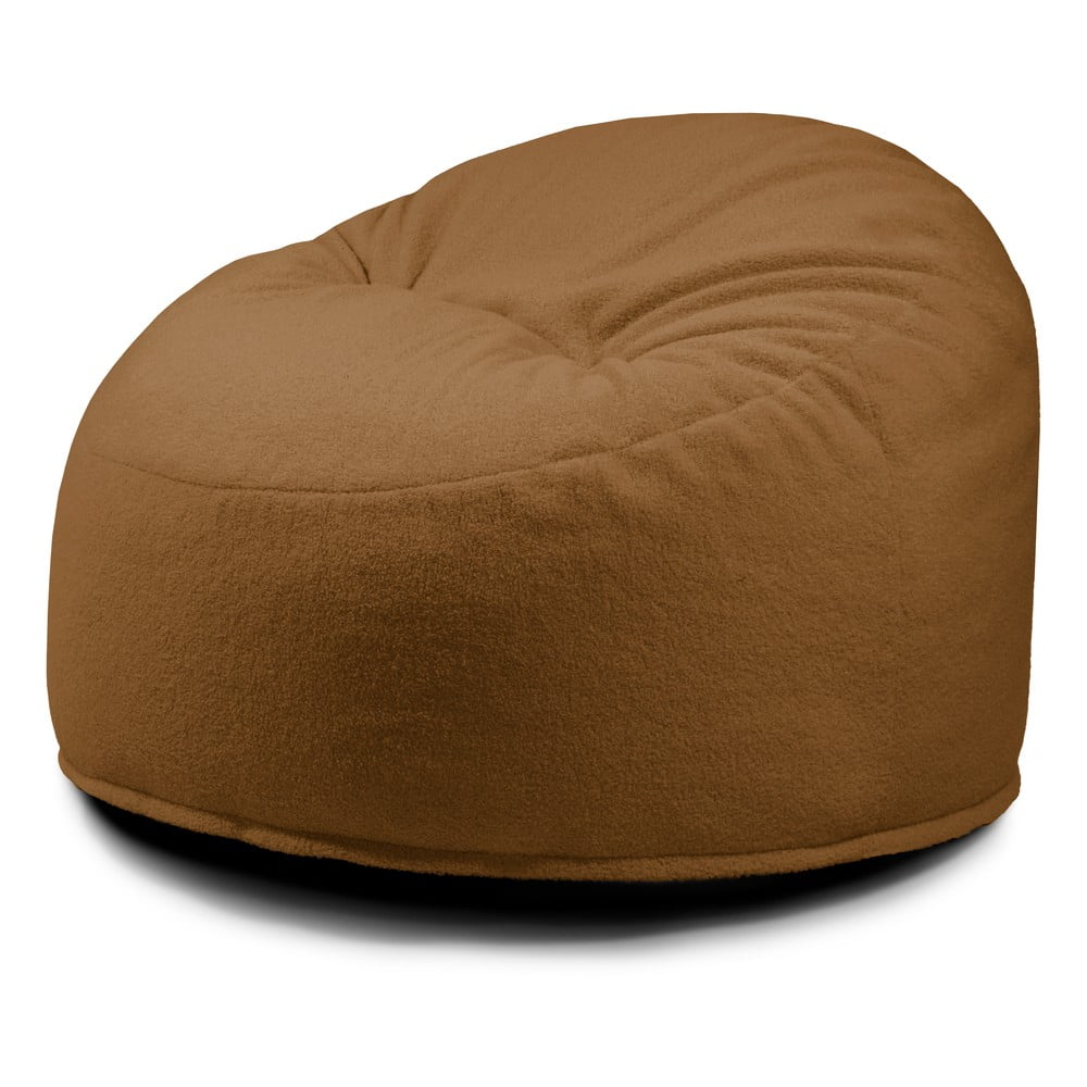 Hnědý dětský sedací vak z textilie bouclé Om 85 – SLOWDOWN SLOWDOWN