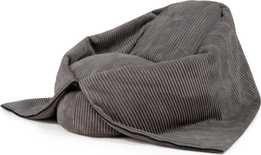 Tmavě šedý manšestrový dětský sedací vak Cocoon 100 – SLOWDOWN SLOWDOWN