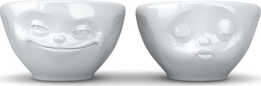 Bílé porcelánové misky v sadě 2 ks 100 ml Grinning & Kissing – 58products 58products