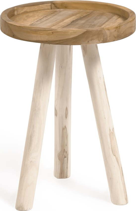 Kulatý odkládací stolek z teakového dřeva ø 35 cm Glenda – Kave Home Kave Home