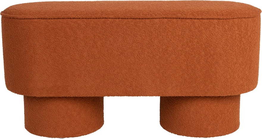 Lavice z textilie bouclé v cihlové barvě Marcos – White Label White Label