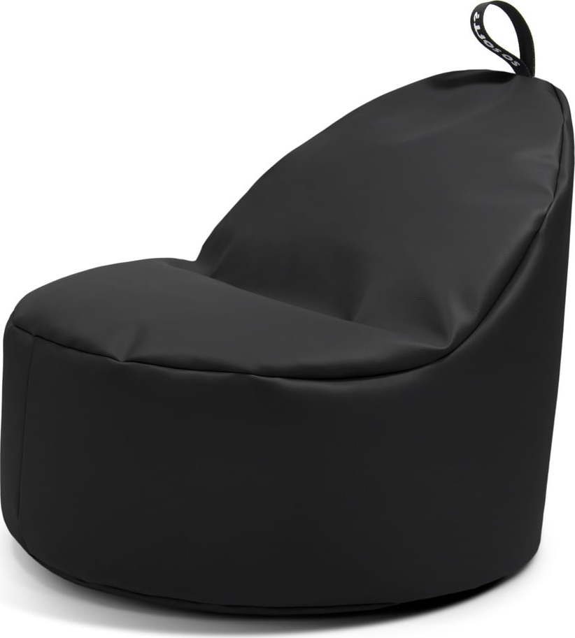 Černý sedací vak z imitace kůže Round L – So Soft? So Soft?