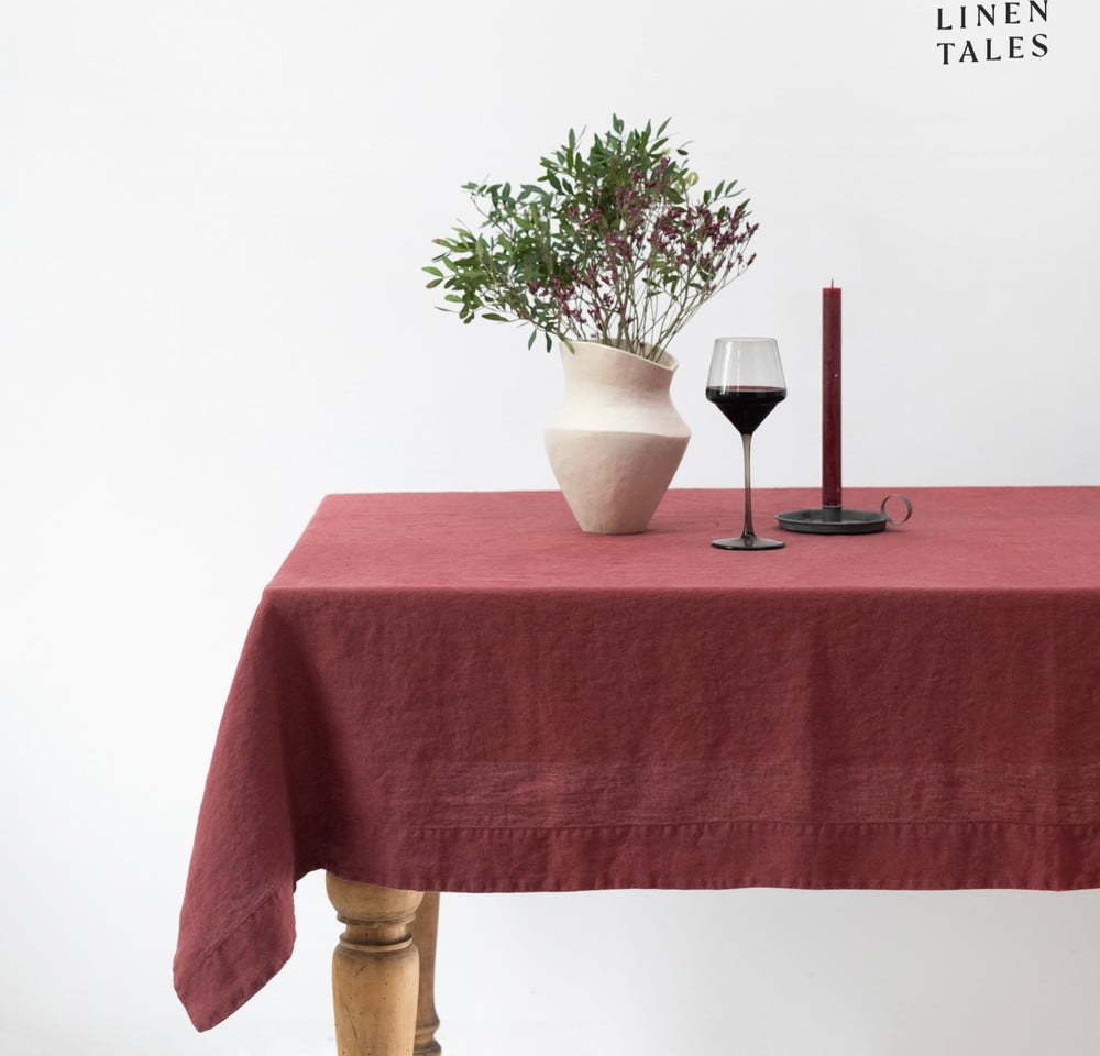 Lněný ubrus 140x250 cm Marsala – Linen Tales Linen Tales