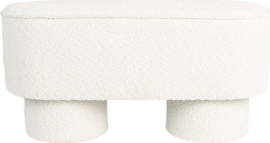 Bílá lavice z textilie bouclé Marcos – White Label White Label