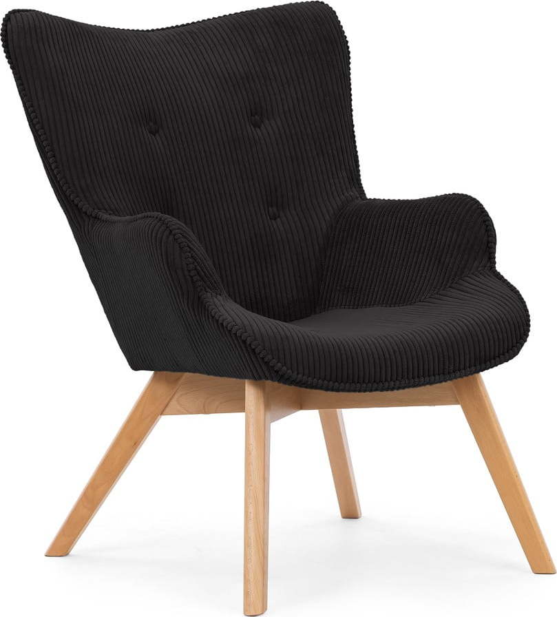 Černé manšestrové křeslo Niko – Ropez Ropez