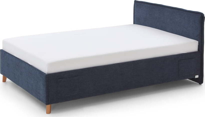 Tmavě modrá čalouněná dětská postel s úložným prostorem s roštem 120x200 cm Fun - II. jakost – Meise Möbel Meise Möbel