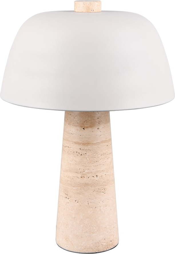 Bílá/béžová stolní lampa s kovovým stínidlem (výška 41 cm) Timba – Trio Select Trio Select