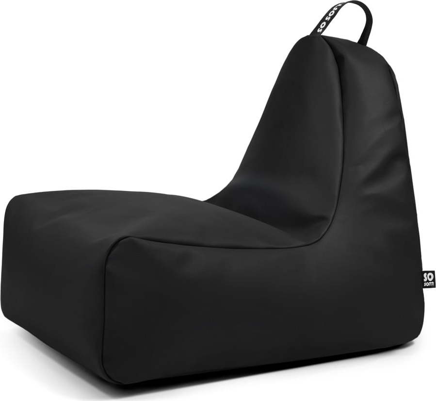 Černý sedací vak z imitace kůže Chill L – So Soft? So Soft?