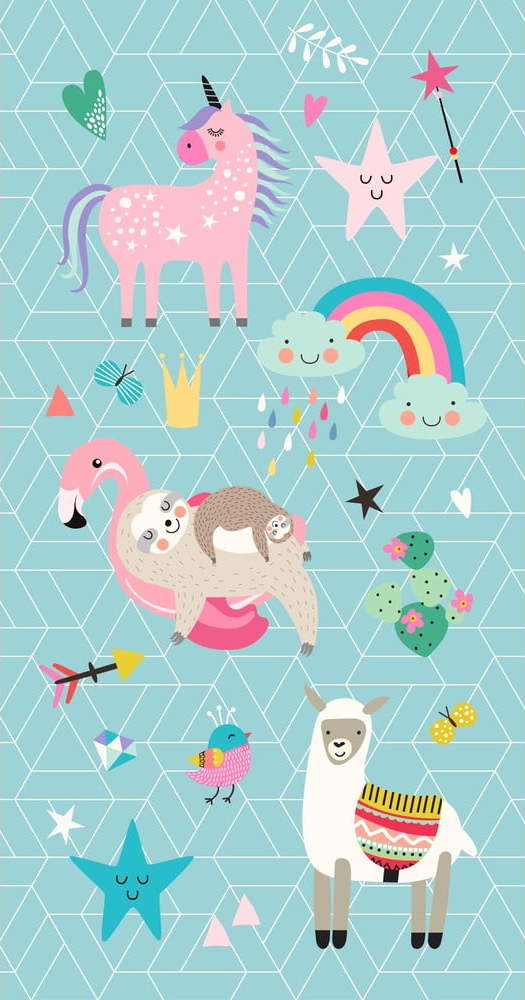 Modrá dětská sametová plážová osuška 75x150 cm Moody – Good Morning GOOD MORNING