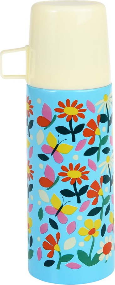 Modrá/krémová dětská termoska 350 ml Butterfly Garden – Rex London Rex London