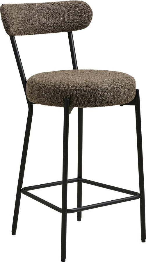 Hnědá čalouněná barová židle (výška sedáku 65 cm) Badalona – House Nordic House Nordic
