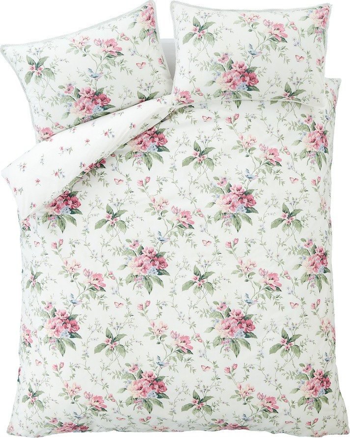 Krémové povlečení na jednolůžko 135x200 cm Bridgerton Penelope Floral – Catherine Lansfield Catherine Lansfield