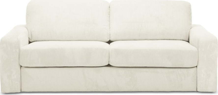 Béžová manšestrová rozkládací pohovka 195 cm Nona – Makamii Makamii