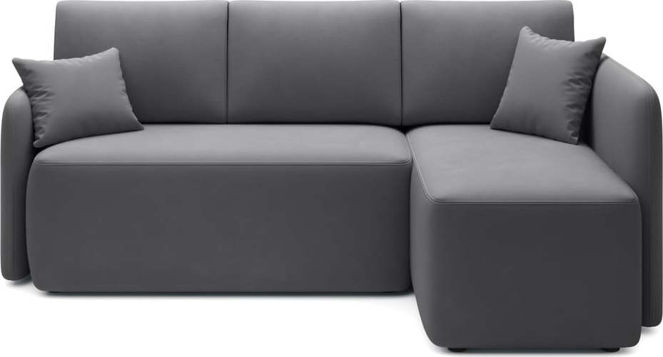 Taupe sametová rozkládací/s úložným prostorem rohová pohovka (pravý roh/s lenoškou) Hadson – ELTAP ELTAP