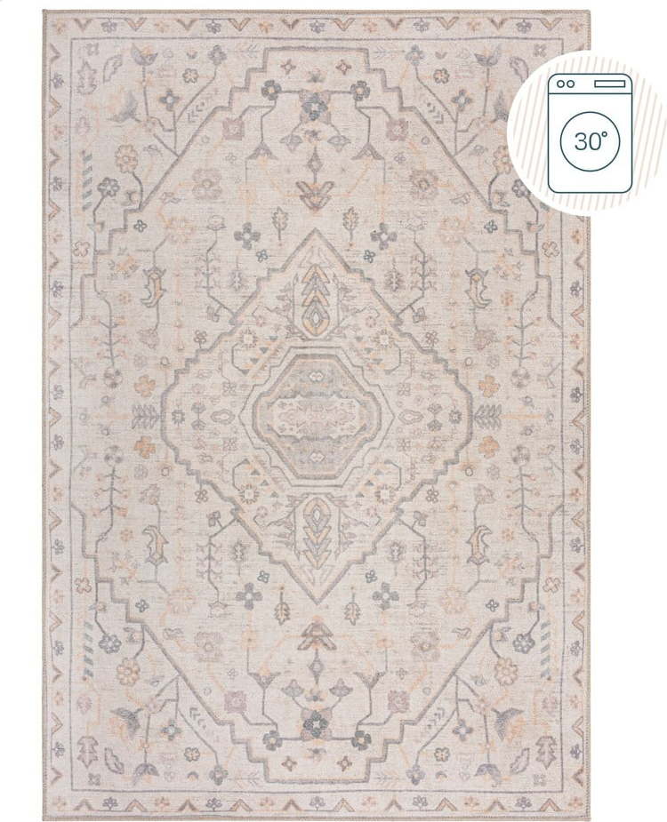 Krémový pratelný koberec 190x290 cm Teo Traditional – Flair Rugs Flair Rugs