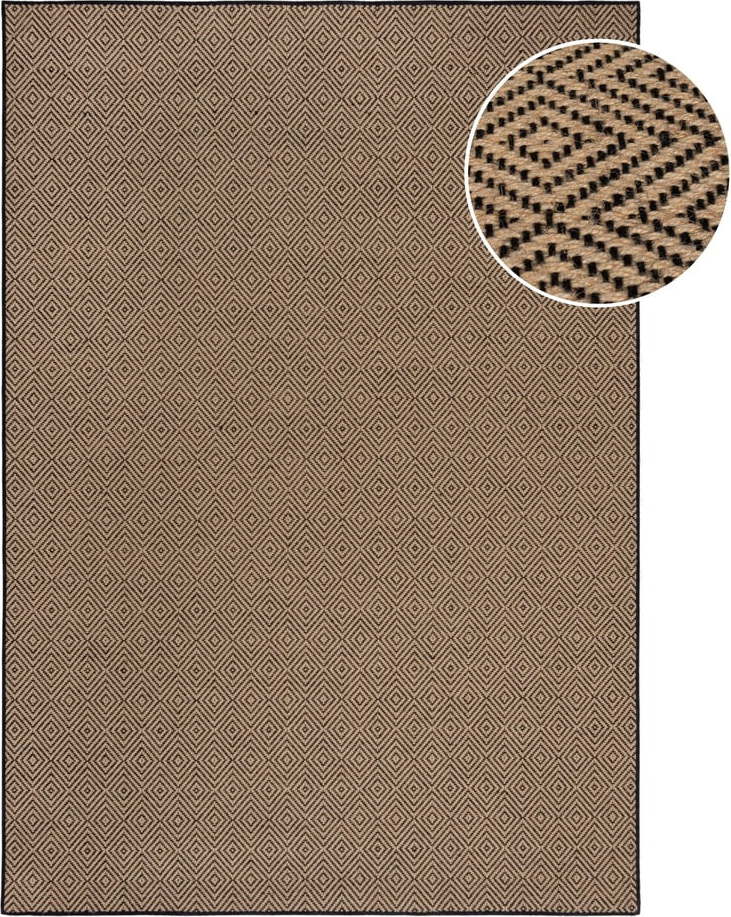 Jutový koberec v černo-přírodní barvě 160x230 cm Diamond – Flair Rugs Flair Rugs
