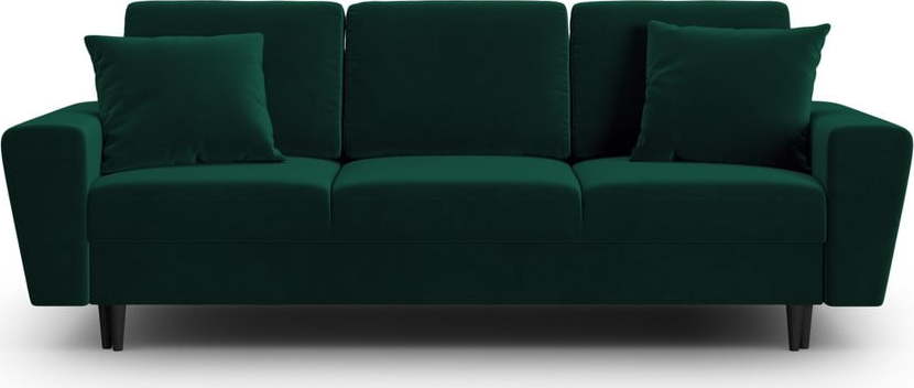 Zelená sametová rozkládací/s úložným prostorem pohovka 235 cm Kyoto – Cosmopolitan Design Cosmopolitan design