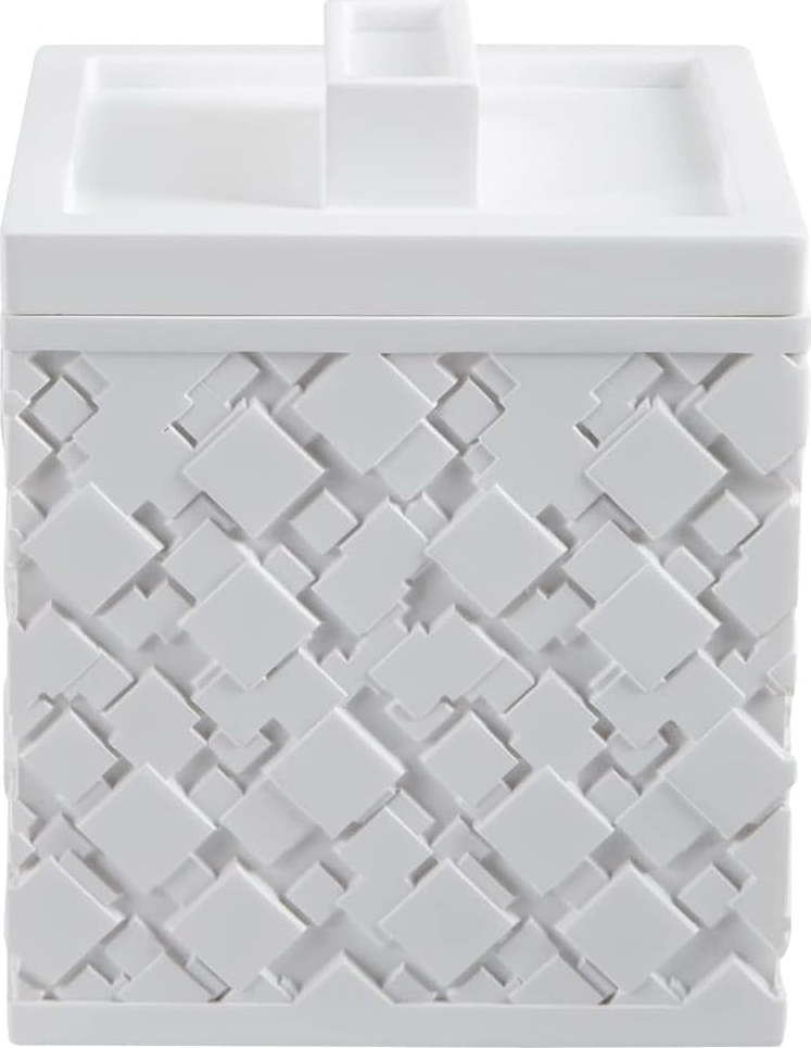 Bílý koupelnový organizér na vatové tampony z polyresinu Agda – Spirella SPIRELLA