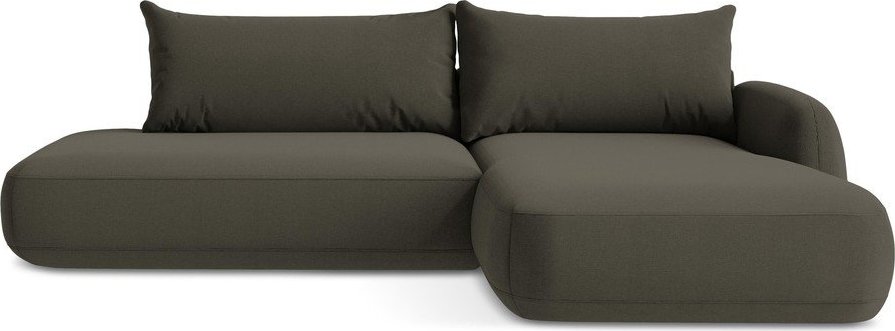 Hnědá rozkládací rohová pohovka (pravý roh/s lenoškou) Hale – Makamii Makamii