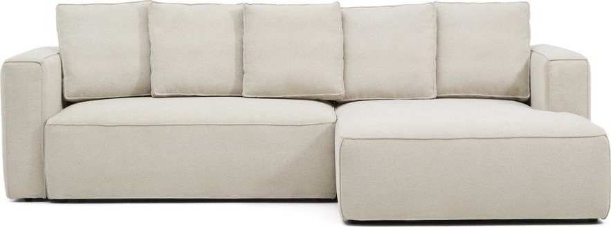 Béžová žinylková rozkládací rohová pohovka (pravý roh/s lenoškou) Marela – Kave Home Kave Home