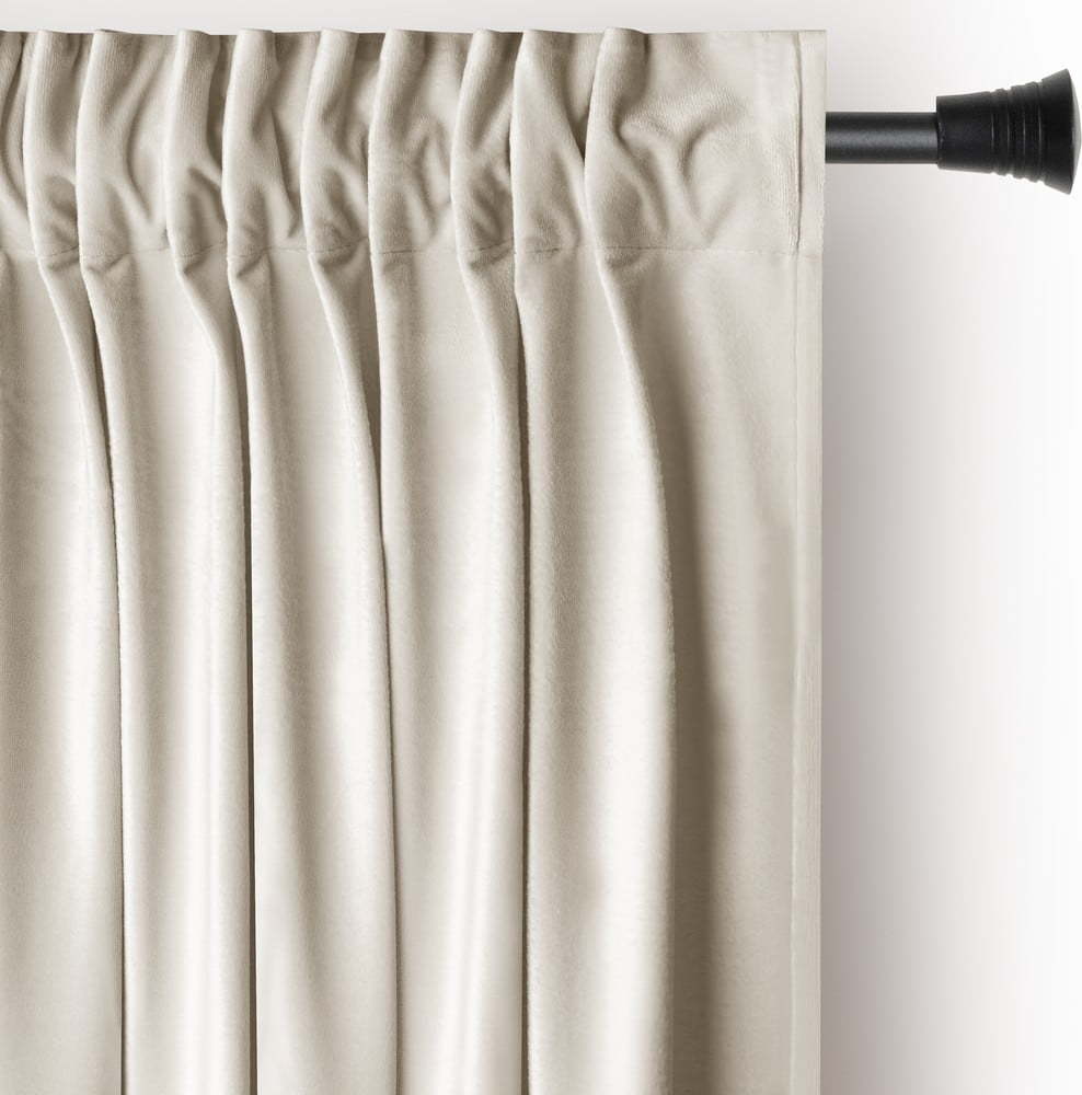 Béžový sametový dimout závěs 140x270 cm Pleat – Restilo Restilo