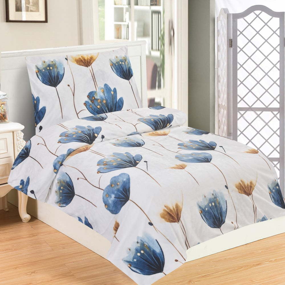 Tmavě modré povlečení na jednolůžko z mikroplyše 140x200 cm Marbella – My House My House