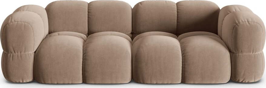 Hnědá sametová pohovka 250 cm Loretto – Cosmopolitan Design Cosmopolitan design