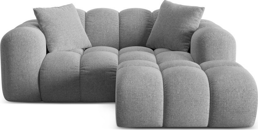 Světle šedá žinylková rohová pohovka (pravý roh/s lenoškou) Treno – Cosmopolitan Design Cosmopolitan design