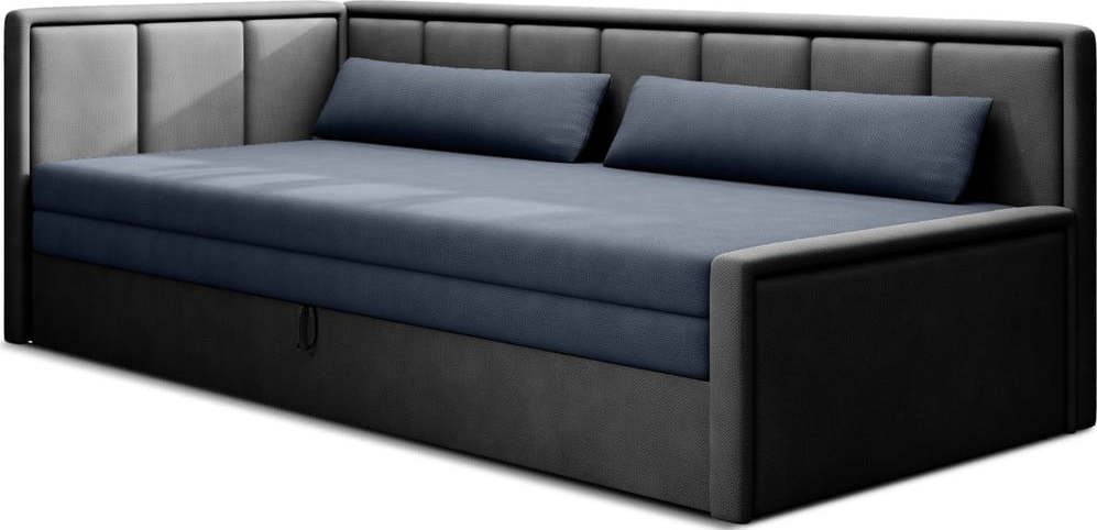 Modrá/šedá žinylková rozkládací/s úložným prostorem pohovka 214 cm Fulgeo – ELTAP ELTAP