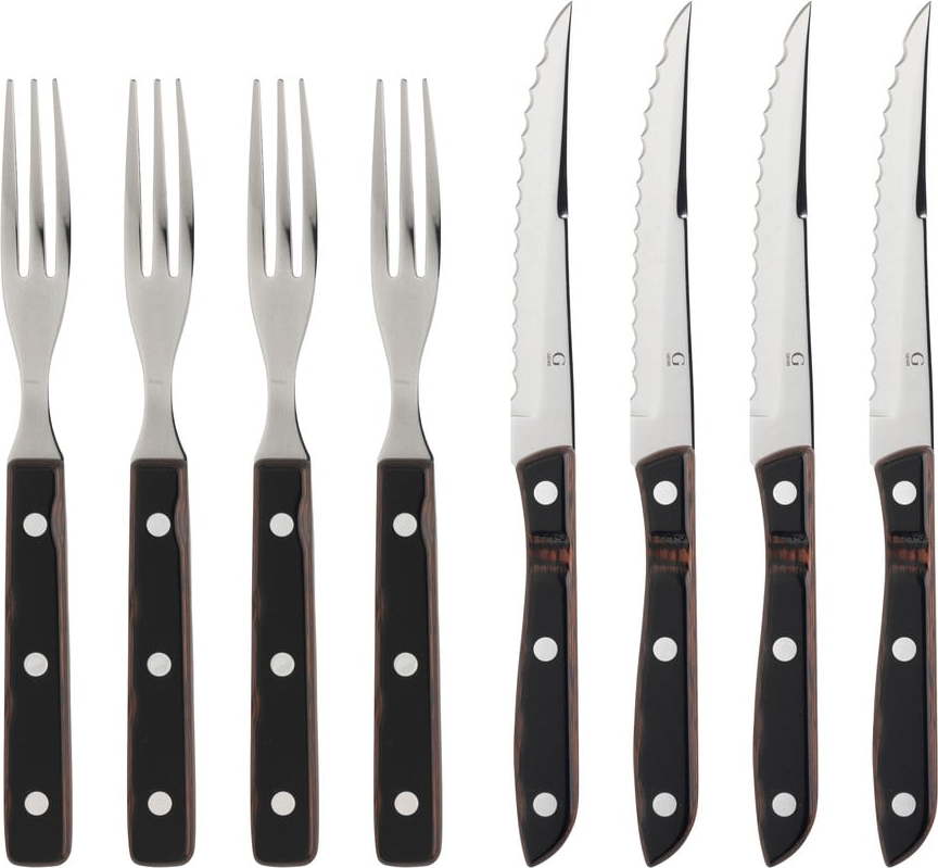 Černý/ve stříbrné barvě nerezový příbor 8 ks Old Farmer Classic – Gense Gense