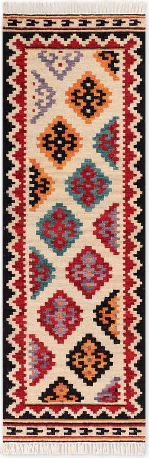 Červený oboustranný ručně tkaný vlněný běhoun 60x190 cm Kamal Kian – Nouristan Hanse Home