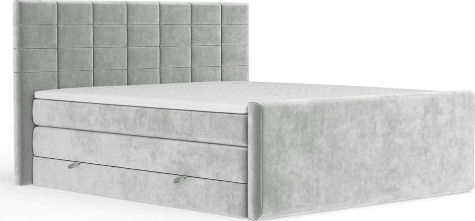 Světle šedá boxspring postel s úložným prostorem 140x200 cm Ava – Maison de Rêve Maison de Reve