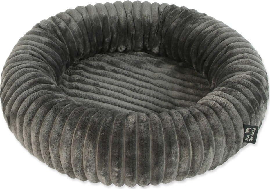 Tmavě šedý pelíšek pro psa ø 50 cm Dog Fantasy Stripe – Plaček Pet Products Plaček Pet Products