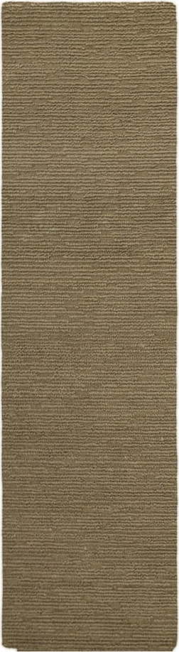 Khaki ručně tkaný vlněný běhoun 80x230 cm Harris Boucle – Flair Rugs Flair Rugs