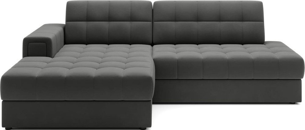 Taupe sametová rozkládací rohová pohovka (levý roh/s lenoškou) Blezalt – ELTAP ELTAP