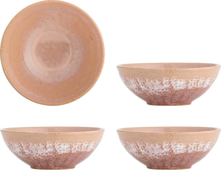 Misky v sadě 4 ks z kameniny v lososové barvě 890 ml Darlene – Bloomingville Bloomingville