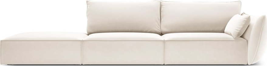 Béžová sametová pohovka pravý roh 264 cm Vanda – Mazzini Sofas Mazzini Sofas
