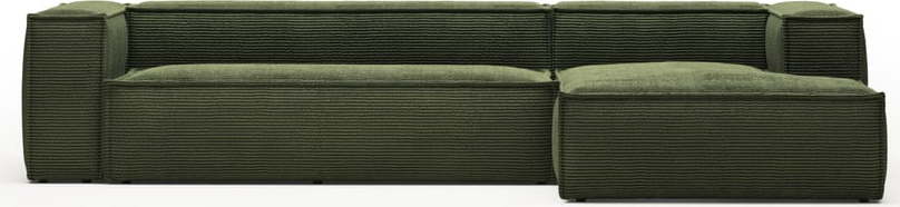 Zelená manšestrová rohová pohovka (pravý roh/s lenoškou) Blok – Kave Home Kave Home