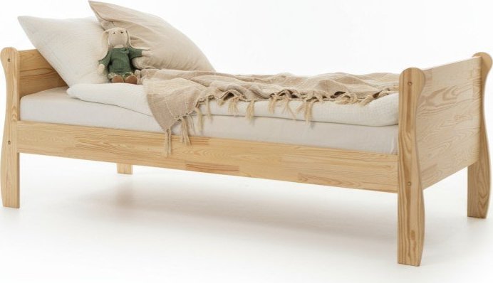 Dětská postel z borovicového dřeva s roštem 100x200 cm v přírodní barvě Roma – Adeko Adeko