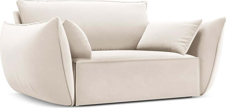 Béžové sametové křeslo Vanda – Mazzini Sofas Mazzini Sofas