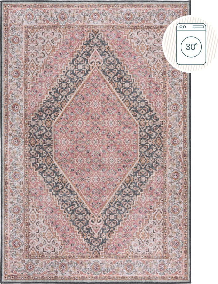 Růžový pratelný koberec 190x290 cm Briony Traditional – Flair Rugs Flair Rugs