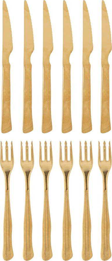 Nerezový příbor 12 ks ve zlaté barvě Ollin – Bloomingville Bloomingville