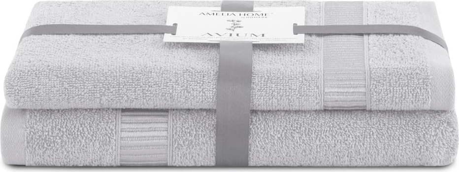 Světle šedé froté bavlněné ručníky a osušky v sadě 2 ks Avium – Restilo Restilo
