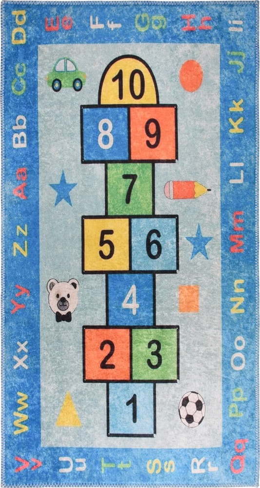 Modrý pratelný dětský hrací koberec 120x180 cm Hopscotch Blue – Vitaus Vitaus