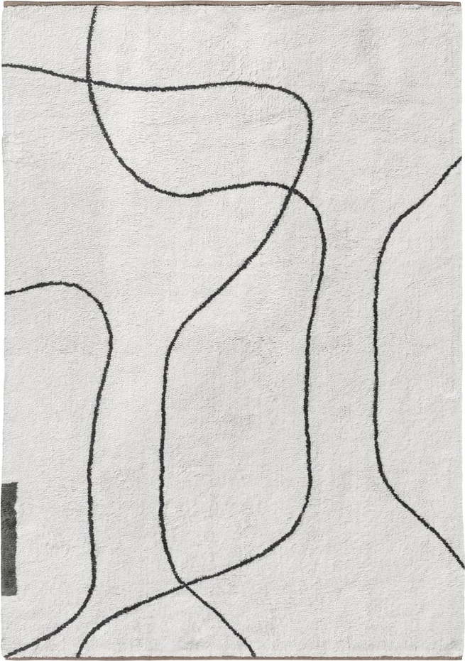 Slonovinový pratelný bavlněný koberec 140x200 cm Shadow – Mette Ditmer Denmark Mette Ditmer Denmark