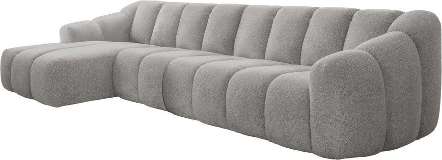 Světle šedá rohová pohovka (levý roh/s lenoškou) Shell – Miuform Miuform